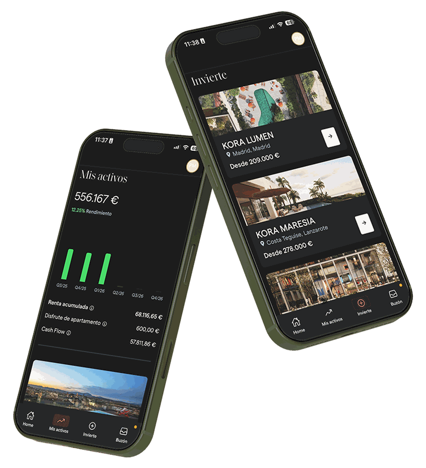 Dos móviles con Kategora App: tus activos y nuevas inversiones